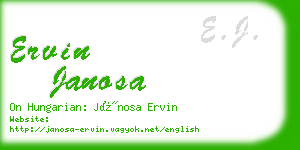 ervin janosa business card